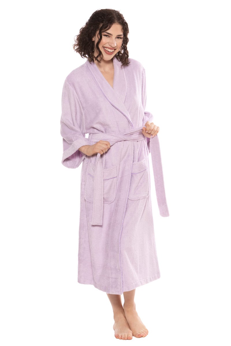 TexereSilk Women's Luxury Terry Cloth Bathrobe - NEW & IMPROVED FABRIC (Lavender Fog, 2X/3X) - Image 5